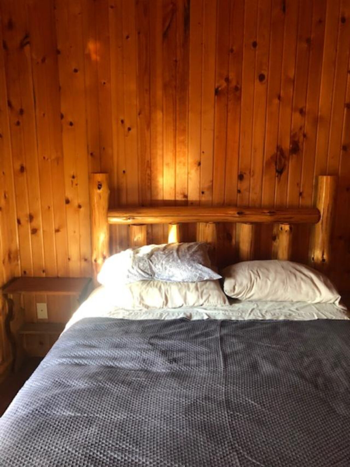 Eagle's Nest bedroom with log bed